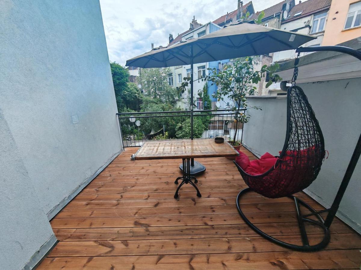 Entire Modern Studio With Terrace - North Station Bryssel Exteriör bild